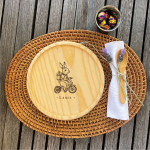 Plato de Madera Conejo