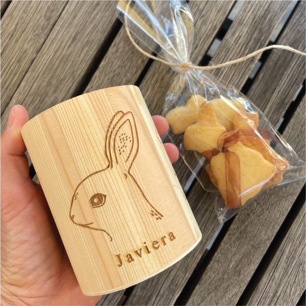 Porta Lapices de Madera + Bolsita de Galletas